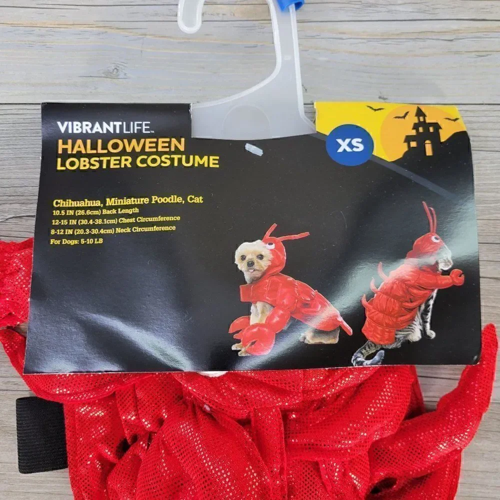 Vibrant Life Lobster Dog Costume Sz XS